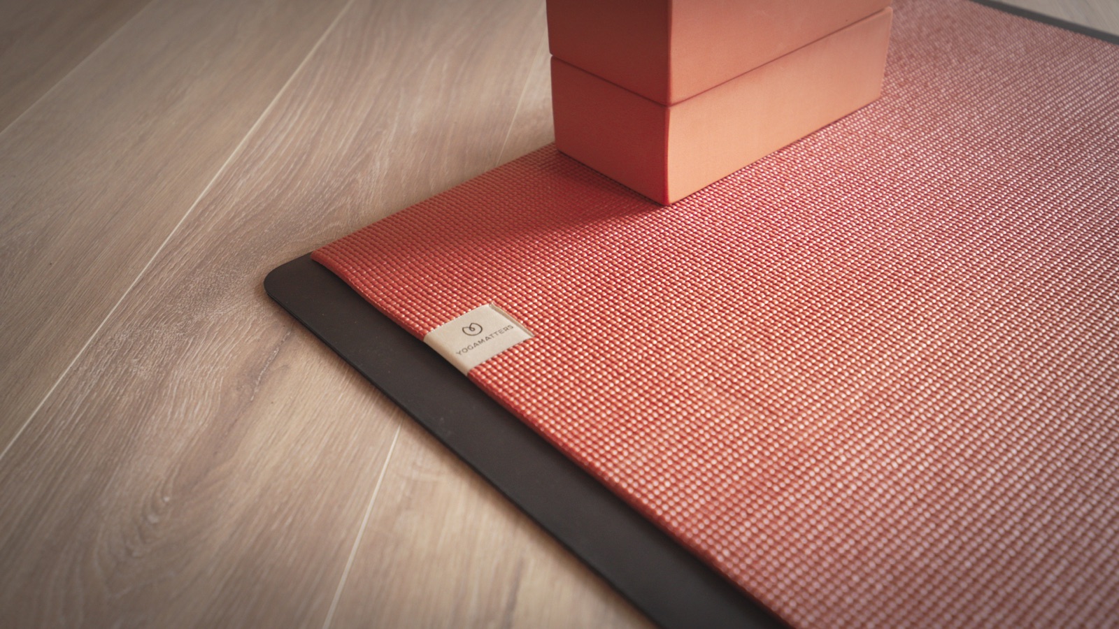 Close-up of a yoga block on a mat