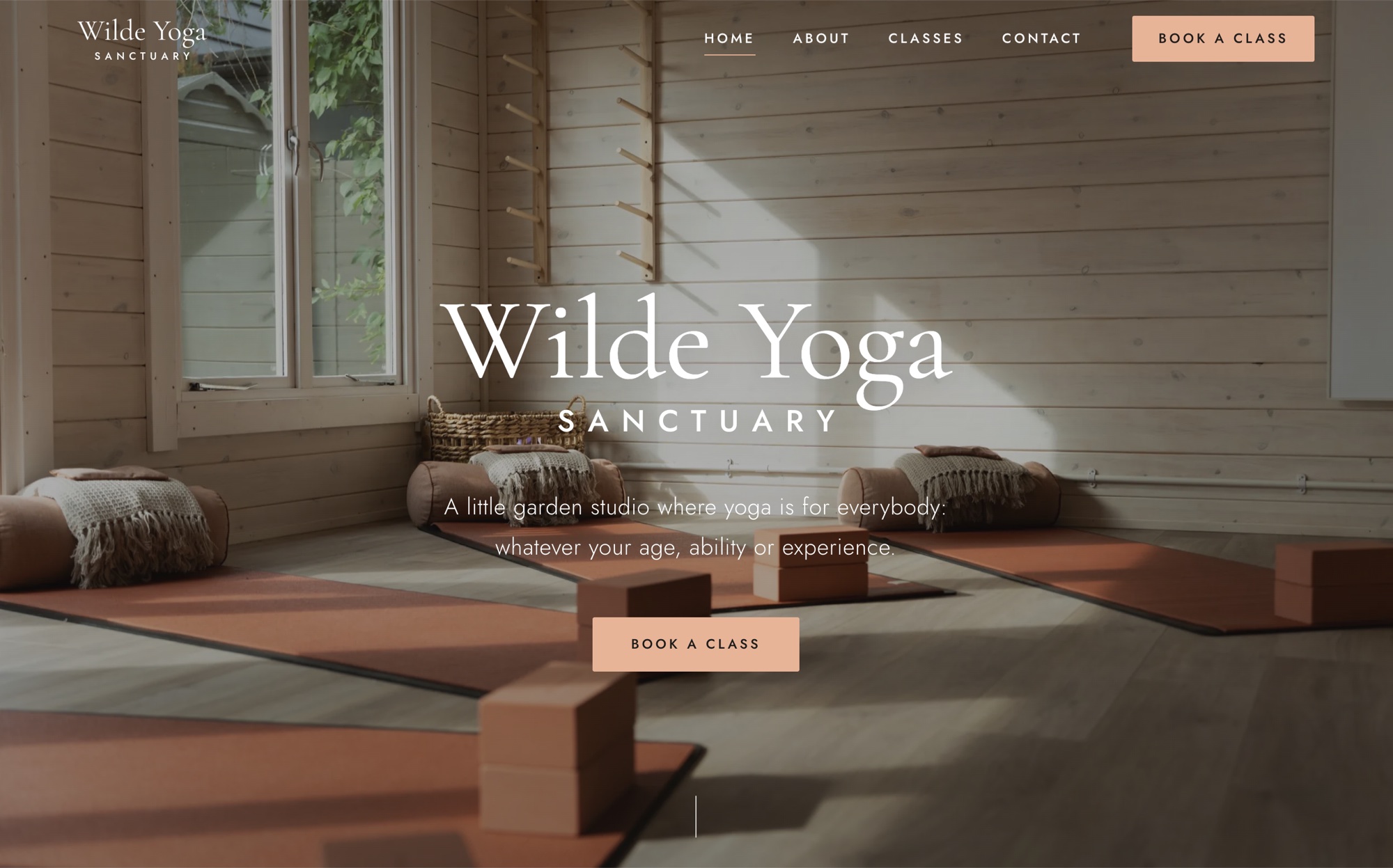 Wilde Yoga Sanctuary website home page