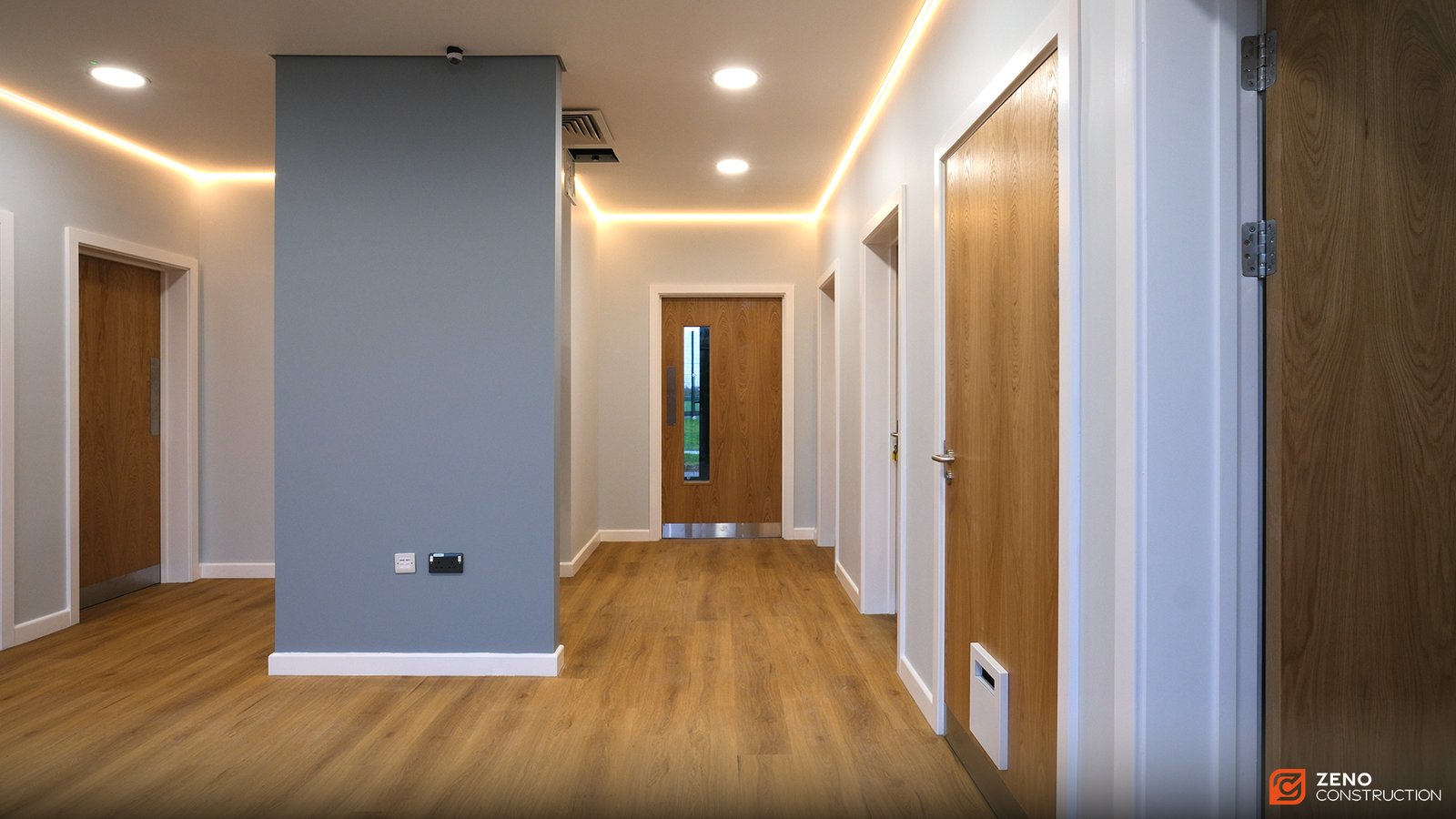 Zeno Construction pavilion corridor